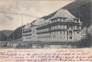 Otelul de Bai Gehan Racovita VV. Salutari din Slanic (Moldova) (circulata circa 1900)