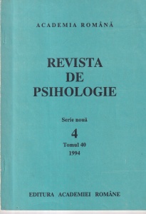 Revista de psihologie, nr. 4, tomul 40 1994