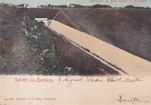 Salutari din Constanta. Intrarea in noul tunel al portului (circulata 1903)