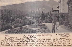 Sinaia Vedere de pe galeria Castelului Peles (circulata 1904)