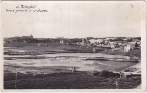 Techirghiol. Vedere Generala si canalizare (circulata 1937)
