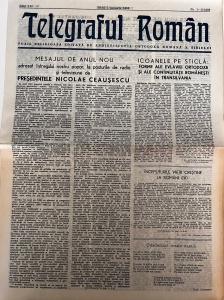 Telegraful roman, nr. 1-2/1988, 1 ianuarie 1988. Foaie religioasa editata de Arhiepiscopia Ortodoxa Romana a Sibiului
