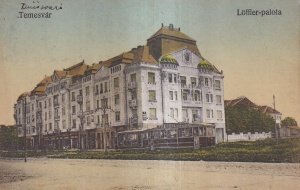 Timisoara / Temesvar. Loffler-palota. (circulata 1921)