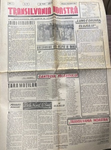 Transilvania Noastra. Saptamanal de Lupta si Afirmare Romaneasca, Anul 1, nr. 1, 1 decembrie 1943