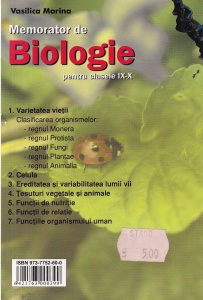 Vasilica Marin - Memorator de Biologie pentru clasele IX-X - Img 2