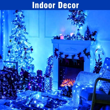 Instalație de Crăciun cu LED-uri albastre pentru decor interior festiv și atmosferă magică❄️