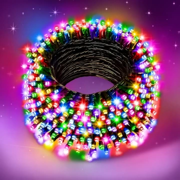 Instalație luminoasă LED multicoloră pentru brad, cu 100 LED-uri 🎄