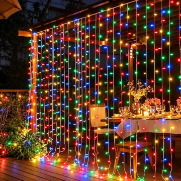 Instalație LED tip perdea 3x3 m multicolor, ideală pentru decor interior și exterior 🎉
