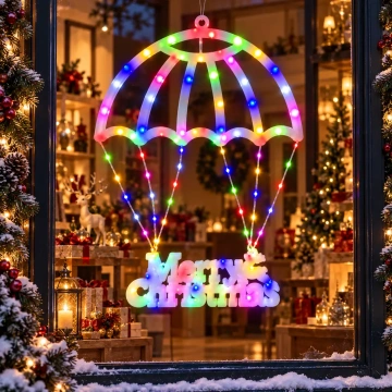 Instalație Decorativă LED Umbrelă Merry Christmas 69 × 50 cm, Multicoloră, cu Jocuri de Lumini și Efect Flash - Img 5