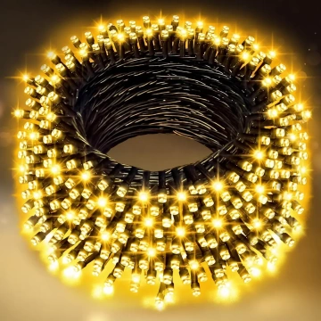 Instalație Brad Crăciun LED Alb Cald, 8 Moduri de Iluminare (100–500 LED-uri)