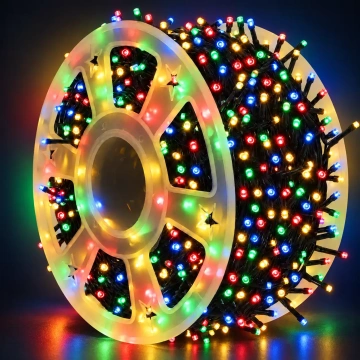 Instalație de Crăciun LED multicoloră tip rolă, 50 sau 100 m, 8 moduri de iluminare