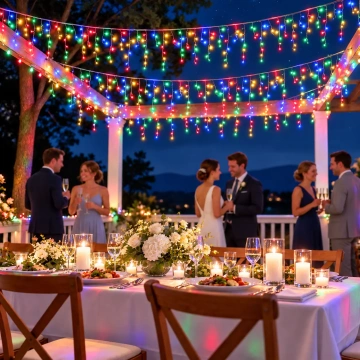 Instalație LED tip turturi multicoloră, ideală pentru decor exterior festiv și elegant 🎉