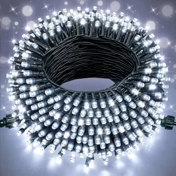 Instalație Brad Crăciun LED Alb Rece, 8 Moduri de Iluminare (100–500 LED-uri)