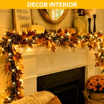 Instalație LED alb cald cu frunze toamnei pentru decor interior 🍂