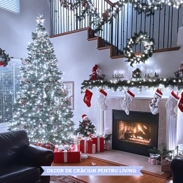 Instalație Brad Crăciun LED alb rece pentru un decor festiv strălucitor🎄
