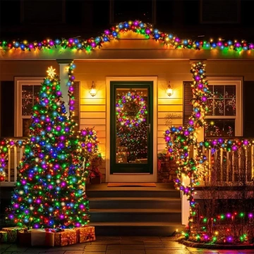 Instalație LED multicoloră pentru brad și decor exterior cu efect strălucitor 🎄