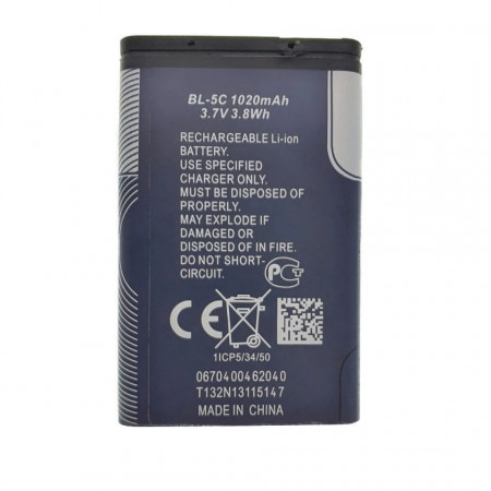 Acumulator nokia bl-5c, 1020mAh, 3.7V 3.8Wh, pentru dispozitive electronice