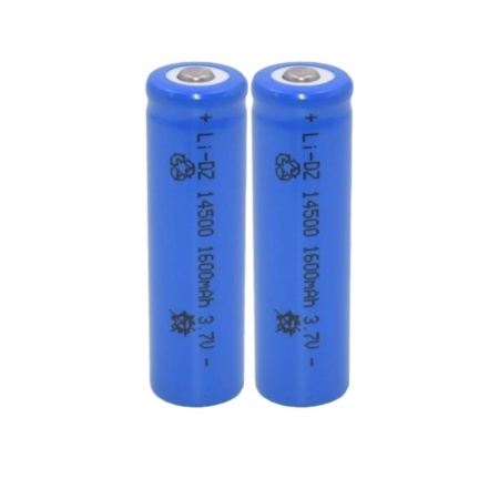 Set 2 Acumulatori 14500 li-ion 3.7v, 1600mAh, reincarcabili, li-dz, albastru
