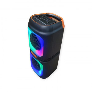 Boxa portabila cu doua difuzoare, lumini rgb, acumulator, MP3, USB, bluetooth, radio FM, Card TF, 2x5W - CS-4403