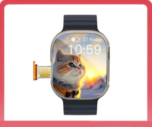 Ceas smartwatch cu cartela sim, 4G, bluetooth, pedometru, apelare, Ritm Cardiac, Tensiune Arteriala