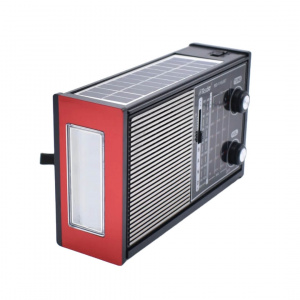 Radio portabil cu incarcare solara, Acumulator 3.7v, USB, TF, AM, FM, SW1-6, lanterna led - RD-110UBT cu lanterna pe lateral in plan