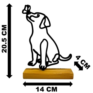 Decoratiune Casa, Catel cu fluture pe nas – DECORADI®, Eco-friendly, Baza din Lemn Natural, Design Modern, Negru 20.5cm – Cadou sau Decoratiune de interior ideala pentru iubitorii de animale, Printat 3D din PLA (plastic biodegradabil) - Img 6