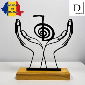 Decoratiune Casa, Cho Ku Rei – DECORADI®, Eco-friendly, Baza din Lemn Natural, Design Modern, Negru 16.5cm – Cadou sau Decoratiune de interior ce amplifica, protejeaza si curata energia locuintei, Printat 3D din PLA(plastic biodegradabil) - Img 2