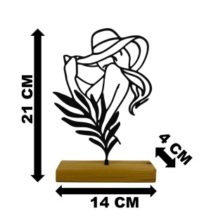 Decoratiune Casa, Eleganta Feminina – DECORADI®, Eco-friendly, Baza din Lemn Natural, Design Abstract, Negru 21cm – Cadou sau Decoratiune de interior cu design modern, Printat 3D din PLA Eco (plastic biodegradabil) - Img 6