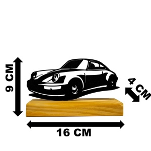 Decoratiune Casa, Masina Clasica Anii '80 – DECORADI®, Eco-friendly, Baza din Lemn Natural, Cadou sau Decoratiune de interior pentru ideala iubitorii de masini, Design Modern, Negru 9cm, Printat 3D din PLA Eco (plastic biodegradabil) - Img 4