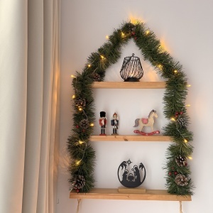 Decorațiune Crăciun, Scenă Nașterea Domnului – Eco-friendly, Baza din Lemn Natural, Negru 17cm, Handmade, Decor Interior Birou, Sufragerie, Cadou Crăciun, Printat 3D din PLA Eco (plastic biodegradabil), DECORADI® - Img 5