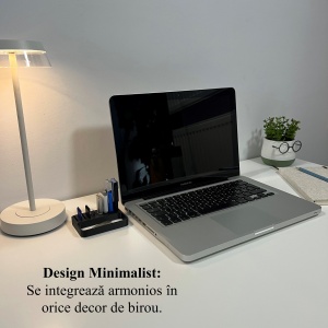 Organizator 4 Memorii USB, 4 Carduri SD, 3 Carduri MicroSD + Minitavita, Multifunctional, Alb/Negru, 9 X 7 cm, imprimat 3D din PLA (Bioplastic) - Img 5