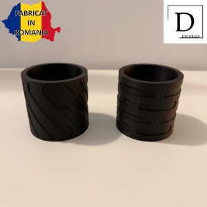Set 2 Ghivece pentru plante mici (plantele nu sunt incluse), Diametru intern 6 cm, Negru, Printat 3D din PLA ECO(plastic biodegradabil) - Img 2