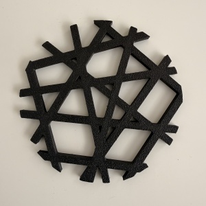 Set 6 suporturi / coastere pahare, rotund, diametru 10 cm, negru, cutie inclusa, imprimate 3D - Img 4