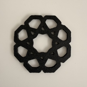 Set 6 suporturi / coastere pahare, rotund, diametru 9 cm, negru, cutie inclusa, imprimate 3D - Img 4