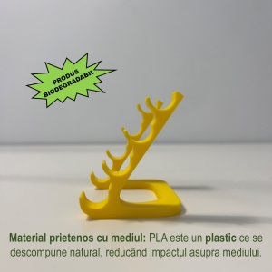 Suport pentru 4 pixuri, Galben, imprimat 3D din PLA (Bioplastic) - Img 3