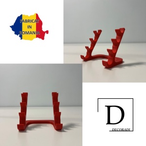Suport pentru 4 pixuri, Rosu, imprimat 3D din PLA (Bioplastic) - Img 4