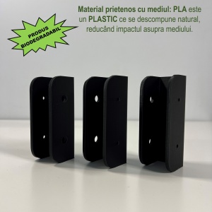 Suport pentru laptop sub birou, negru, imprimat 3D din PLA (Bioplastic) - Img 3