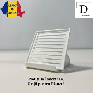 Suport pentru notite de birou cu sablon pentru liste personalizate, Alb, 8 cm, imprimat 3D din PLA (Bioplastic) - Img 2