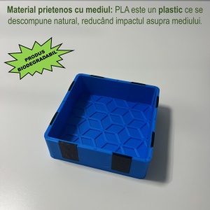 Tavita modulara magnetica, Albastru, 9 X 9 cm, imprimat 3D din PLA (Bioplastic) - Img 2