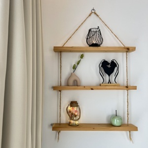 Decoratiune Casa, Caine si Pisica tinute in palme – DECORADI®, Eco-friendly, Baza din Lemn Natural, Design Modern, Negru 20cm – Cadou sau Decoratiune de interior ideala pentru iubitorii de animale, Printat 3D din PLA (plastic biodegradabil) - Img 5