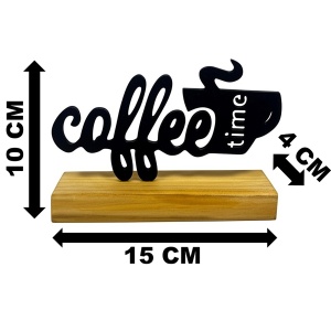 Decoratiune Casa, Coffee Time – DECORADI®, Eco-friendly, Baza din Lemn Natural, Design Modern, Negru 10 cm – Cadou sau Decoratiune de interior ideala pentru iubitorii de cafea, Printat 3D din PLA Eco (plastic biodegradabil) - Img 6