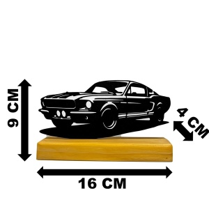 Decoratiune Casa, Legenda Mustang – DECORADI®, Eco-friendly, Baza din Lemn Natural, Cadou sau Decoratiune de interior pentru ideala iubitorii de masini, Design Modern, Negru 9 cm, Printat 3D din PLA Eco (plastic biodegradabil) - Img 6