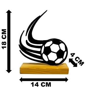 Decoratiune Casa, Minge de Fotbal – DECORADI®, Eco-friendly, Baza din Lemn Natural, Design Abstract, Negru 18cm – Cadou sau Decoratiune de interior ideala pentru iubitorii de sport, Printat 3D din PLA Eco (plastic biodegradabil) - Img 6