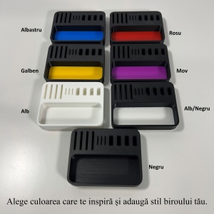 Organizator 4 Memorii USB, 4 Carduri SD, 3 Carduri MicroSD + Minitavita, Multifunctional, Albastru/Negru, 9 X 7 cm, imprimat 3D din PLA (Bioplastic) - Img 6