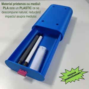 Sertar oval birou, Albastru, 17.5 X 11 X 5 cm, imprimat 3D din PLA (Bioplastic) - Img 3