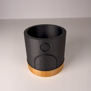 Set 4 Ghivece pentru plante mici (plantele nu sunt incluse), Diametru intern 6 cm, Auriu / Negru, Printat 3D din PLA ECO(plastic biodegradabil) - Img 5