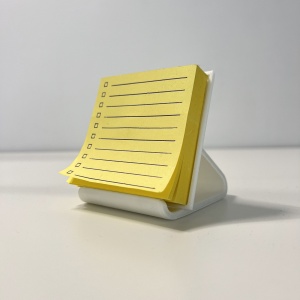 Suport pentru notite de birou cu sablon pentru liste personalizate, Alb, 8 cm, imprimat 3D din PLA (Bioplastic)