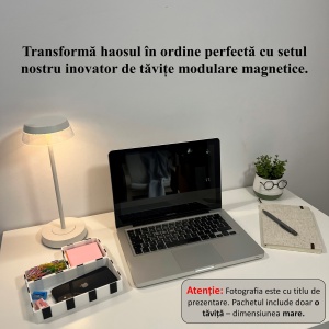 Tavita modulara magnetica, Alb, 9 X 18 cm, imprimat 3D din PLA (Bioplastic) - Img 5