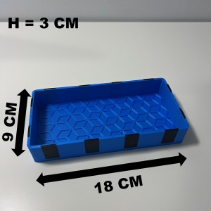 Tavita modulara magnetica, Albastru, 9 X 18 cm, imprimat 3D din PLA (Bioplastic) - Img 6