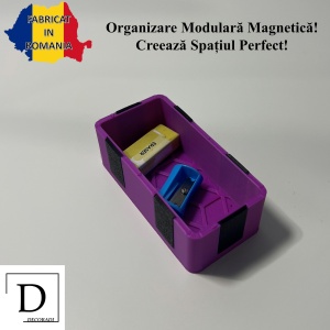 Tavita modulara magnetica, Mov, 9 X 4.5 cm, imprimat 3D din PLA (Bioplastic)